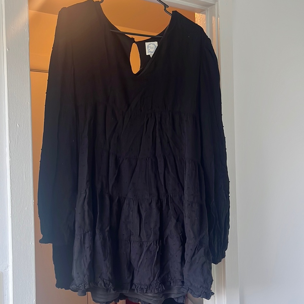 Tiered long sleeve mini dress